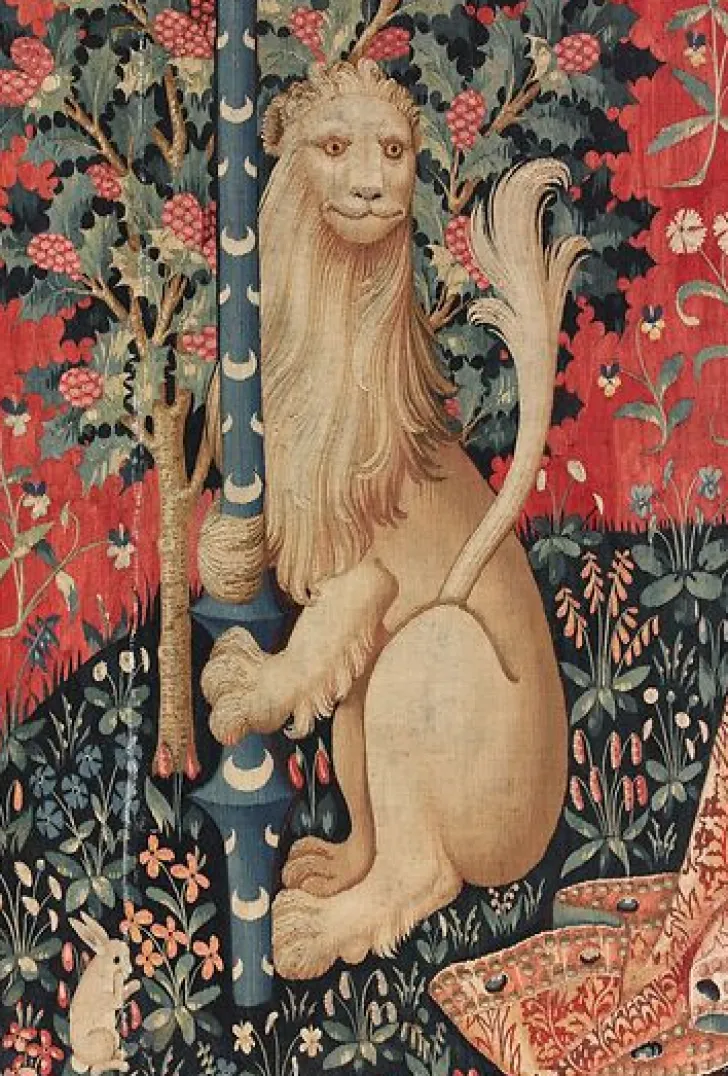 Boutiques de musées Panneaux Aluminium|Affiches D'Art Encadrées-Tenture de la Dame à la Licorne : l'Ouïe (panneaux aluminium)