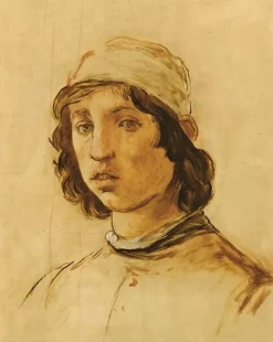 Boutiques de musées Panneaux Aluminium|Panneaux Acryliques-Tête de jeune homme (d’après l’autoportrait de Filippino Lippi) (détail) (panneaux aluminium)