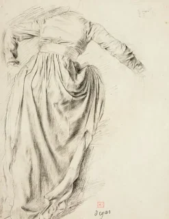 Boutiques de musées Toiles Encadrées|Toiles Sans Cadre-Étude de draperie d'une femme de dos, montant dans un char, étude pour Sémiramis construisant Babylone (toiles encadrées)