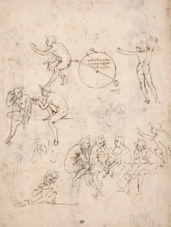 Boutiques de musées Panneaux Acryliques|Toiles Encadrées-Études pour une Cène et différents personnages, une Vierge à l'Enfant et un hygromètre (panneaux acryliques)