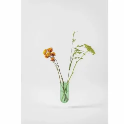 New Boutiques de musées Vase en forme de tube Vert 16 cm