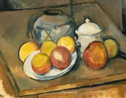 Boutiques de musées Panneaux Acryliques|Affiches D'Art Encadrées-Vase paillé, sucrier et pommes (panneaux acryliques)