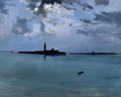 Online Boutiques de musées Venise : la nuit sur la lagune (affiches d'art encadrées)