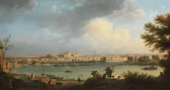 Hot Boutiques de musées Vue d'Avignon, de la rive droite du Rhône, près de Villeneuve (toiles encadrées)