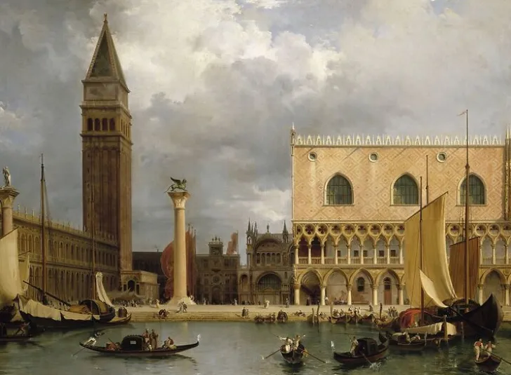 Hot Boutiques de musées Vue d'une partie du palais ducal et de la Piazzetta à Venise (toiles encadrées)